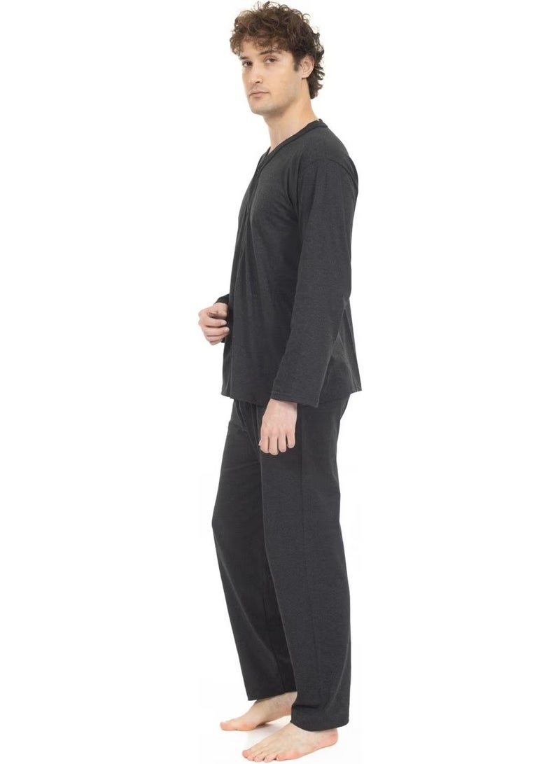 Mutlu City Men's Buttoned High Quality Cotton Pajama Set 16511 - Image 5